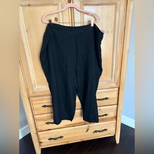 Orientique Black Wide Leg Pants Women’s 2X / 22 Boho Palazzo Stretch Waist NWT